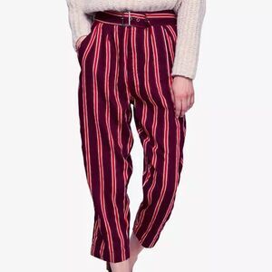 Free People Striped Belted Pants